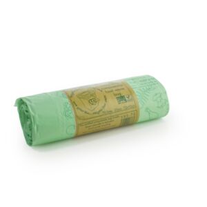 Vegware 70L compostable sacks in a labelled roll of 20