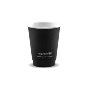 Vegware 8oz Black double wall hot cups, 79-Series, VDW-B08