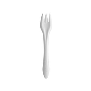 Vegware new design white paper fork with three tines