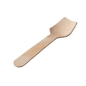 Go-Pak wooden ice cream spade with a broad flat tip