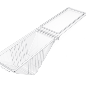 Empty clear rPET Deep Hinged Sandwich Wedge