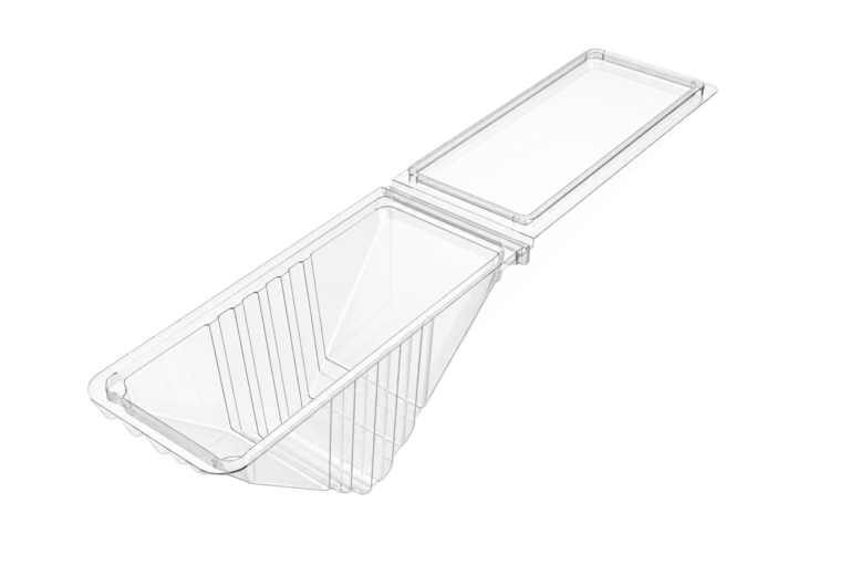 Empty clear rPET Deep Hinged Sandwich Wedge