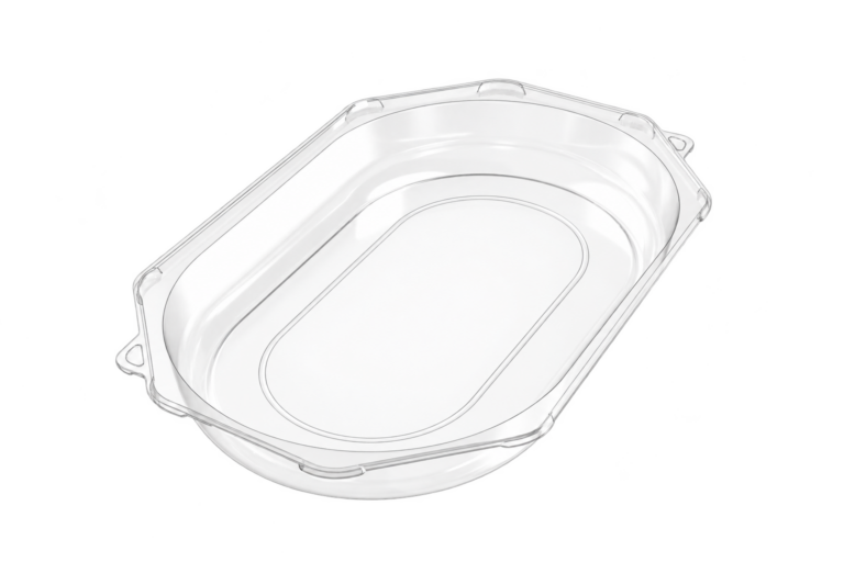 Empty clear rPET Large Octagonal Platter Lid