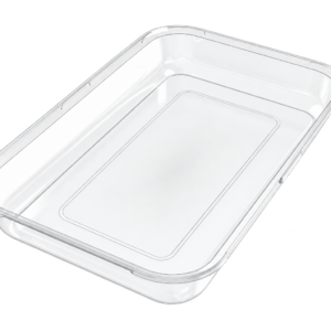 Empty clear rPET Large Rectangular Platter Lid