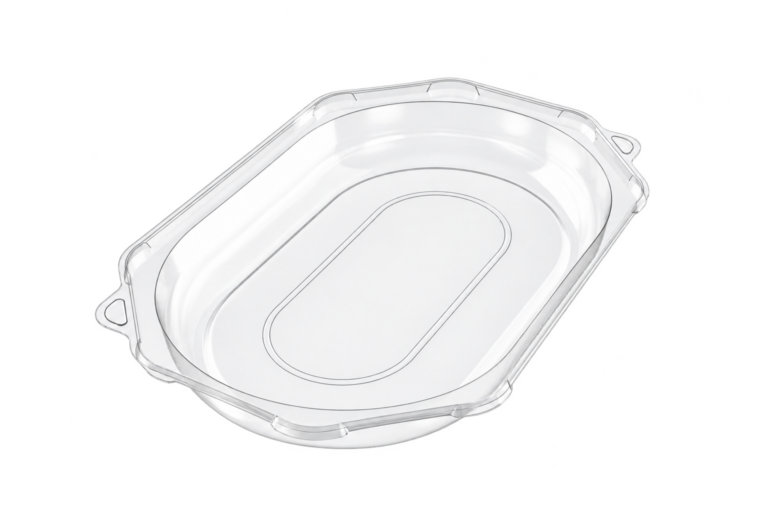 Empty clear rPET Small Octagonal Platter Lid