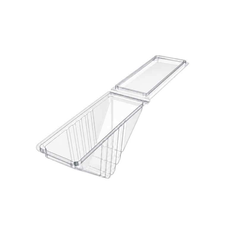 Empty clear rPET Standard Hinged Sandwich Wedge