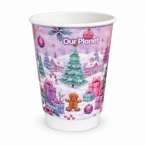 Lilac Planetware 12oz Christmas 2026 double wall cup on a white background