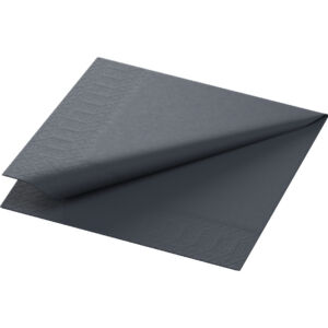 Black 33cm 2 ply paper napkin, 4 fold