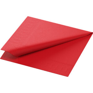 Red 33cm 2 ply paper napkin, 4 fold