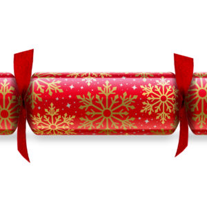 Red 11 inch Snowflake foil board Christmas cracker